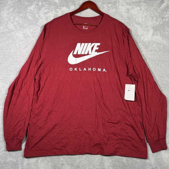 Nike Other - Nike Oklahoma Shirt Mens 2XL Crimson Long Sleeve NCAA College Swoosh Logo Tee